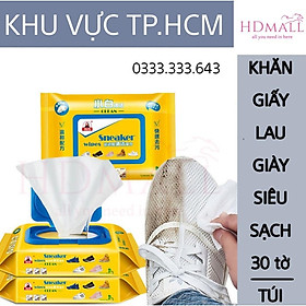 Khăn Giấy Lau Giày Sneaker Siêu Sạch Hộp 30 Tờ Siêu Hot Không Hoá Chất Làm