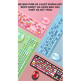 Bộ bàn phím và chuột không dây MOFII SWEET đa dạng màu sắc thiết kế nút tròn hiện đại - HÀNG CHÍNH HÃNG