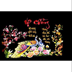 Mua Tranh thêu lụa truyền thống CHƯA KHUNG VỢ CHỒNG 50x70cm