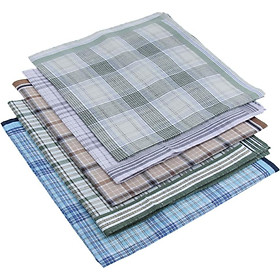 5Pack Kiểu Kẻ Sọc Nam Khăn Tay Cotton Cổ điển Pocket Vuông Hanky