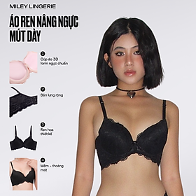 Áo Ngực Nâng Ngực Ren Nữ Mút Dày 4cm Active Miley Lingerie - Đen BRL01001