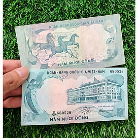 Mua Tờ tiền mã đáo thành công 50 đồng Việt xưa  quà tặng phong thủy kèm bao lì xì dỏ