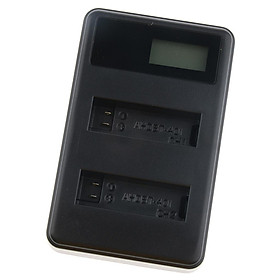 LCD Display USB Dual Port Slot Battery Charger for   4 AHDBT-401