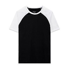 Áo thun cổ tròn nam Leo Vatino raglan phối vai Cotton co giãn 2 chiều tay ngắn APRF01 bộ 3 màu - Regularfit