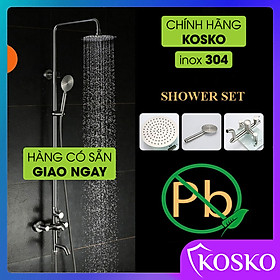 Sen cây tắm đứng nóng lạnh inox 304 KOSKO (BH 24 THÁNG), sen tắm nóng lạnh tròn T