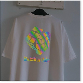ÁO THUN NAM NỮ FORM RỘNG TAY LỠ IN HÌNH RUBIK PHẢN QUANG 7 MÀU UNISEX  SIÊU ĐẸP MẪU MỚI NHẤT HIỆN NAY,PHONG CÁCH CÁ TÍNH NĂNG ĐỘNG-JINS STORE