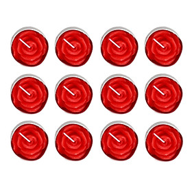 Bộ nến thơm hình hoa hồng 12 cái với thời gian đốt cháy cao-Màu đỏ-Size 12 Gói