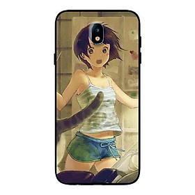 Ốp Lưng in cho Samsung J7 Pro Mẫu Cô Gái Anime Tóc Hồng̣ - Hàng Chính Hãng