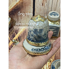 Mua Ống tăm  gốm sứ Bát Tràng cao cấp men rạn bọc đồng