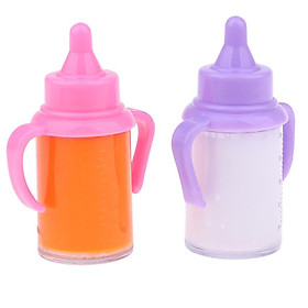 Feeding Milk Juice Bottles Liquid Disappearing W/Two Handles for Baby Dolls