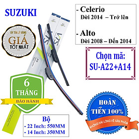 Bộ 2 thanh gạt nước mưa ô tô, xe hơi chất liệu Nano xương mềm dành cho các dòng xe Suzuki