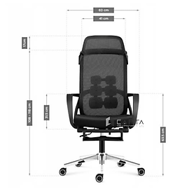 Ghế văn phòng có gác chân lưới đen CR4329-M Nội thất Capta Ghế có tựa đầu điều chỉnh trượt linh hoạt thành tựa đỡ lưng có gác chân nghỉ trưa chân xoay thép mạ chrome nâng hạ chiều cao tại hcm