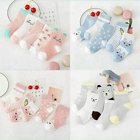 Set 5 Đôi Tất Sơ Sinh Cho Bé Trai Bé Gái 3 month - 24 month (Giao màu theo giới tính)