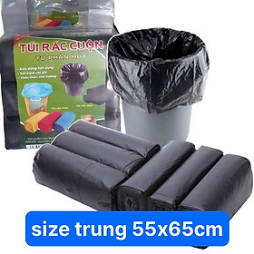 Mua Túi Đựng Rác Màu Đen (Bọc 3 Cuộn 500g) Size Trung 55x65cm
