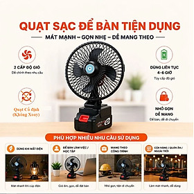 Mua Quạt Tích điện Dùng Pin Rời 10 Cell 48V Metal Cố Định (Không Xoay)