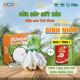 Dừa sáp sấy dẻo VICOSAP nguyên chất ít ngọt béo thơm đặc sản Trà Vinh