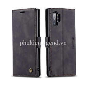Bao da dạng ví dành cho Samsung Galaxy Note 10 Plus hiệu caseme chống sốc chống va đập bụi bẩn, có ngăn đựng tiền, đựng thẻ tiện dụng - Hàng chính hãng - Màu Đen