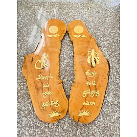 Mua Tranh Thư Pháp Gỗ Chữ Cha - Mẹ