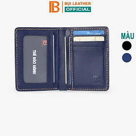 Ví da nam, bóp da nam mini Bụi Leather V115 - Da bò Nappa cao cấp - Bảo hành 12 tháng