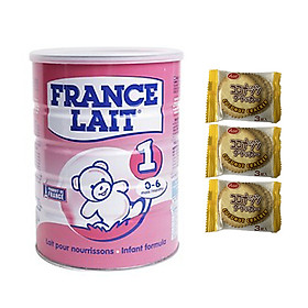 Sữa bột France Lait số 1 (900g) - Dinh dưỡng cho trẻ từ 0 -6 tháng tuổi – Tặng 3 bánh quy dừa Nhật Bản hiệu Aee
