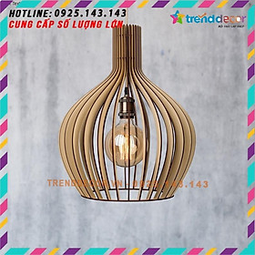 Mua 1 TẶNG 1 - đèn gỗ thả trần dạng củ TỎI đẹp trang trí trần nhà