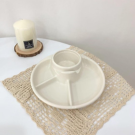 Mua Khay ăn dặm tròn 4 ngăn cho bé ăn dặm kiểu nhật  ăn chỉ huy  để được cốc và nước