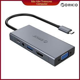 Hub USB Type-C 5 Cổng HDMI 4K 30Hz/ VGA 1920 * 1080P 60Hz/ USB 3.0 5Gbps/PD 60W Max/ AUDIO ORICO MC-U501P-GY - Hàng Chính Hãng