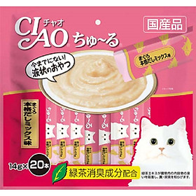 Thức ăn cho mèo - Thanh sốt thưởng Ciao Churu  (1 túi 20 thanh)