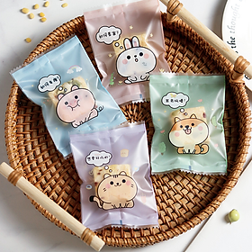 Mua Túi gói kẹo Nougat  Túi đựng bánh cookie  vỏ túi đóng kẹo hạnh phúc size 5.5x8.5 cm (động vật suy nghĩ)