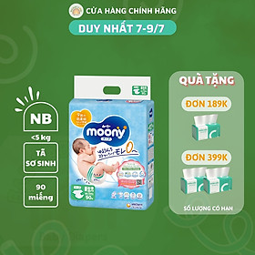 Tã dán sơ sinh Moony Newborn 90 miếng