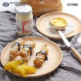 Đĩa gỗ Sồi nhập khẩu Mỹ nguyên khối (đủ Size) CTH580 - hàng Xuất Khẩu Châu Âu - đĩa bánh mì/trái cây/ bít tết/ pizza/ phụ kiện chụp ảnh, bày món ăn trong nhà hàng - Sang trọng trên bàn ăn - HAHANCO