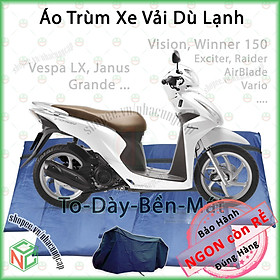 (Phủ Kín) Bạt Trùm Xe Cỡ 4 Siêu To - SH 150i 300i Phủ Sát Đất - Xe Moto PKL - Áo Che Xe Máy Cao Cấp Vải Dù Lạnh (Dù Cá Vân Tổ Ong) - KhoNCC Hàng Chính Hãng