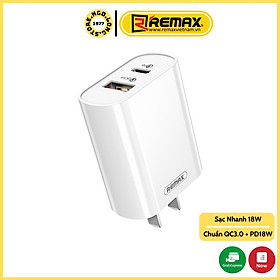 Củ sạc nhanh Remax RP-U37 QC3.0+PD - Hàng Chính Hãng