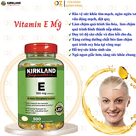 Vitamin E Mỹ Kirkland Signature giúp đẹp da, tóc, làm chậm quá trình lão hóa, chậm nhăn da, tốt cho tim mạch, hỗ trợ sức khỏe sinh sản- OZ Slim Store