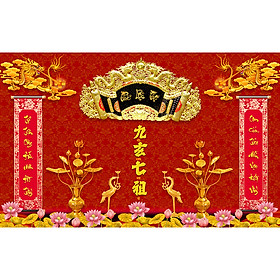 Mua Tranh dán tường trang trí bàn thờ phòng thờ Cửu Huyền Thất Tổ CHTT_008 nhiều kích thước