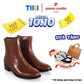 Giày boots nữ Pierre Cardin thiết kế cổ vớ mềm mại, êm chân, đế cao 3cm