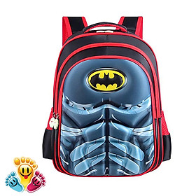 Balo - Cặp Sách Đi Học Cho Bé Trai Hình In Nổi 3D Các Nhân Vật Siêu Nhân - Batman Người Dơi TE7