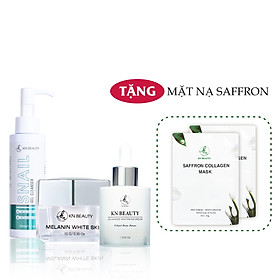 Bộ 3 sản phẩm Trắng Da Ngừa Nám KN Beauty chuyên sâu:Kem dưỡng + Serum + Sữa rửa mặt  (Tặng 2 Mặt Nạ) 