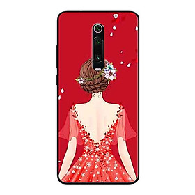 Ốp Lưng in cho Xiaomi Redmi K20 Pro Mẫu Cô Gái Váy Đỏ - Hàng Chính Hãng