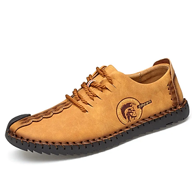 LCRTZKG Mens Casual Giày da Thời trang Handmade May Soft Sole Breathable Hàng ngày Flat Underpad Thoải mái Loafers Moccasins