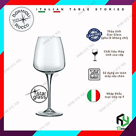 Ly uống rượu vang cao cấp, sâm panh thủy tinh, wine glass Aurum 350ml - Bormioli Rocco