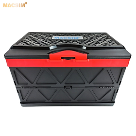 Hộp đựng đồ 48l đen pha đỏ xếp gọn kích thước 50cm x 32cm x 31cm - hộp đựng đồ trong cốp ô tô nhãn hiệu Macsim chất liệu PP cao cấp
