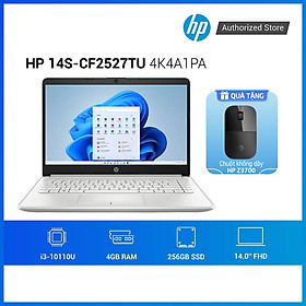 Mua Laptop HP 14s-cf2527TU 4K4A1PA  i3-10110U | 4GB | 256GB | Intel UHD Graphics | 14inch HD | Win 10 | Bạc - Hàng chính hãng