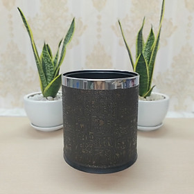 Thùng rác 2 lớp bọc da hoa văn AI CẬP