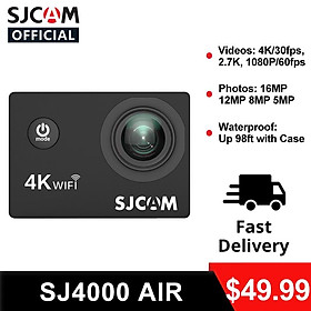 Camera hành động 4K SJCAM SJ4000 AIR 4K 30FPS WIFI Zoom kỹ thuật số 4x Camera DV dưới nước chống nước Máy quay video thể thao Màu sắc: SJ4000 AIR Đen