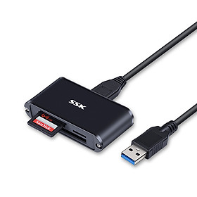SSK SCRM630 Aluminum Alloy All-in-One USB 3.0 CF SD Micro SD TF Card Reader