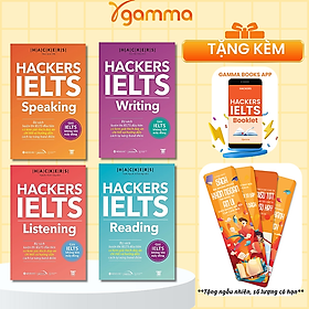 Combo Trọn Bộ 4 Cuốn Hackers IELTS ( Listening + Reading + Speaking + Writing ) tặng kèm bookmark Sáng Tạo