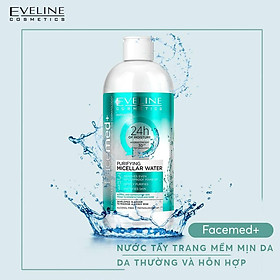 Nước tẩy trang Eveline Facemed+ sạch sâu 3 trong 1 không cồn cho da dầu - 400ml