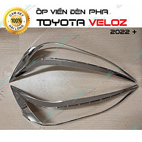 Ốp viền đèn pha, đèn hậu Toyota Veloz 2022 - 2023 hàng mạ crom cao cấp