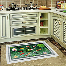 Decal dán tường phong cảnh hồ cá vuông mj8031b